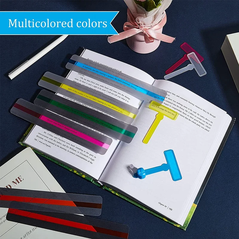 12 Pieces Colorful Reading Tools For Kids ADHD Tools Dyslexia Tools Reading Guide Strips Speed Reading Tool