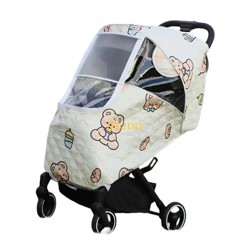 QX2D Baby Pram Weather Shield Rain Cover Baby Pushchair Cover Pram Accessories