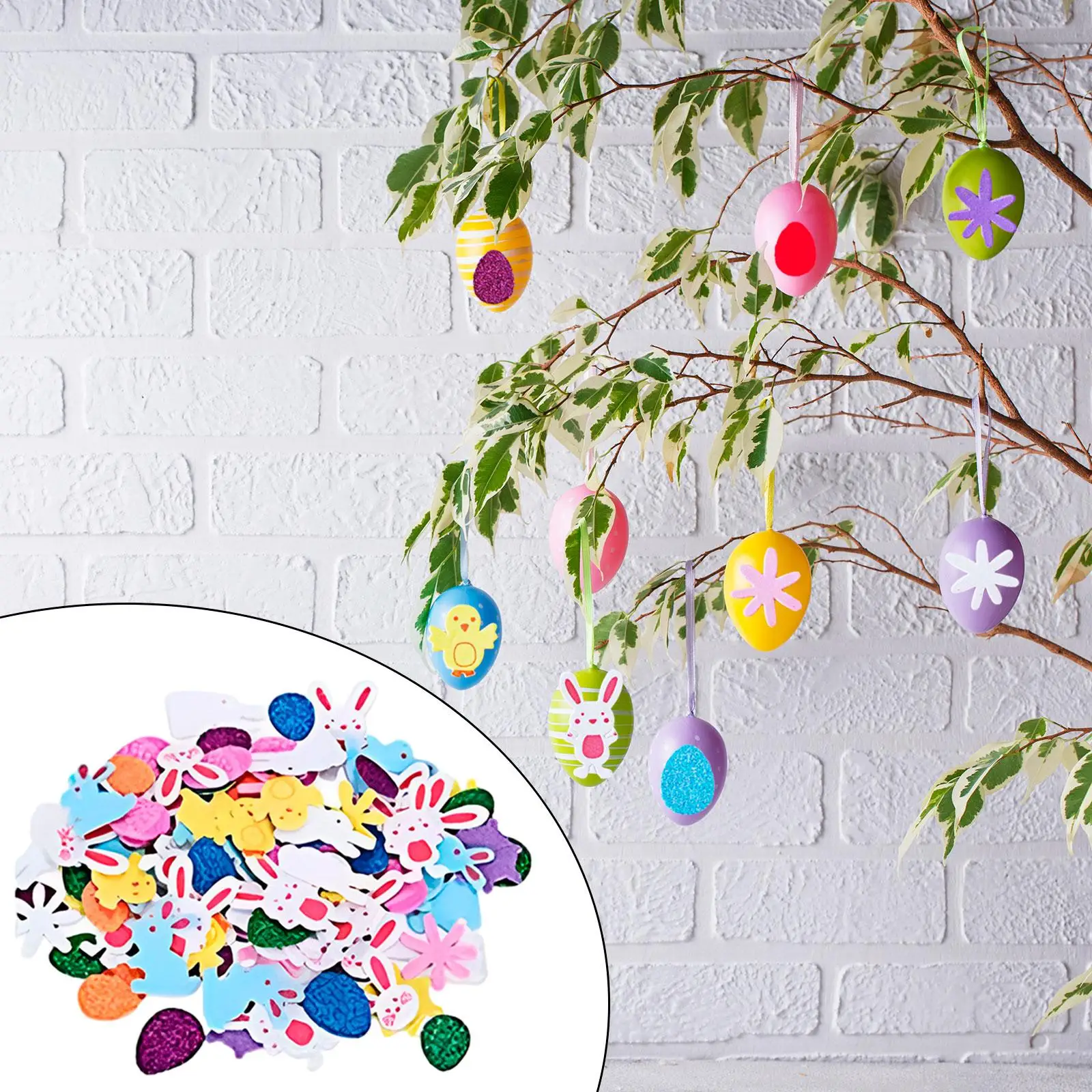 80x Easter Egg Bunny Stickers Colorful Waterproof Stickers Easter Stickers for Laptop Envelope Greeting Card Scrapbook Gifts Tag