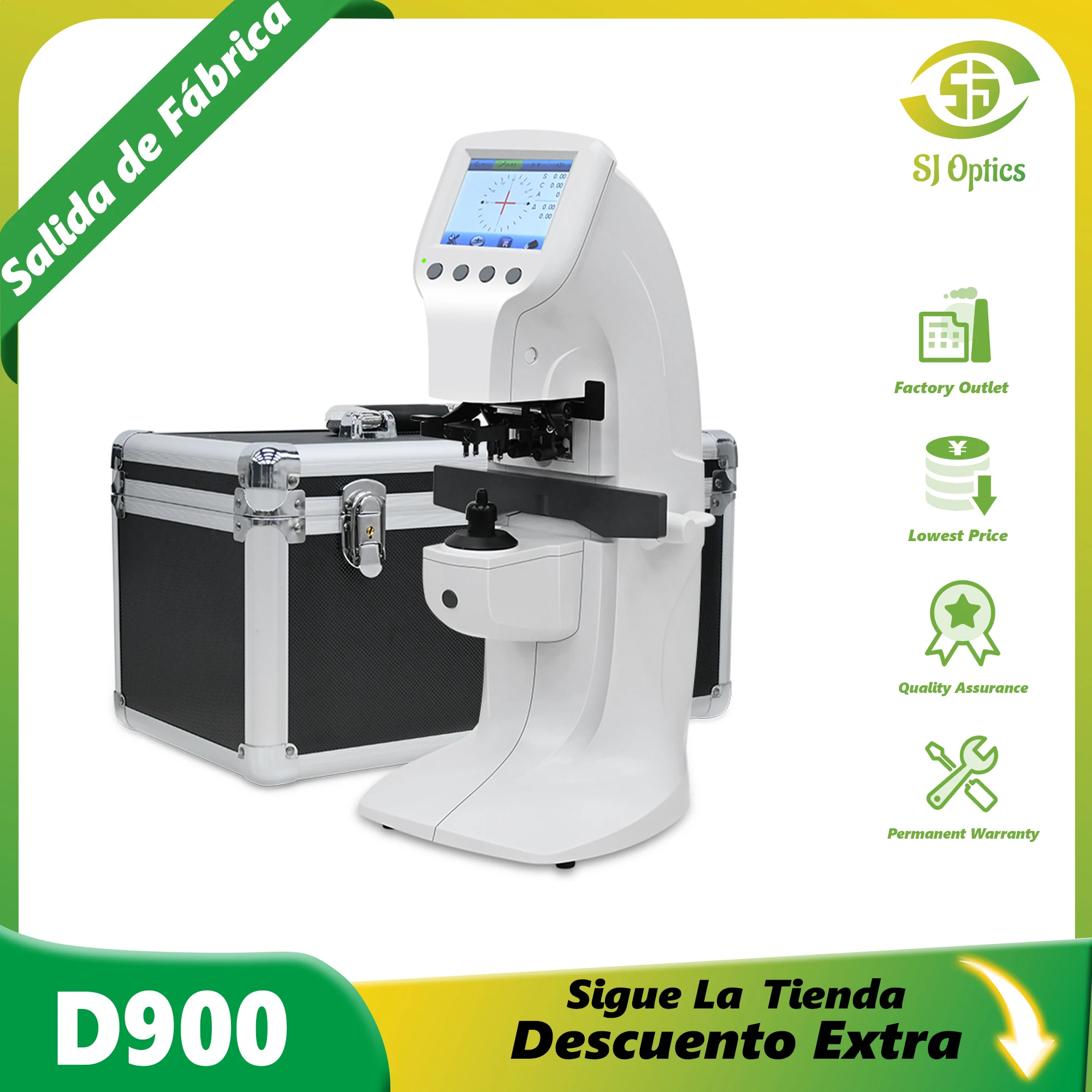 SJ Optics D-900 Digital Adjustable Touch LCD Display Screen Auto Lensometro Focimeter Lens Meter