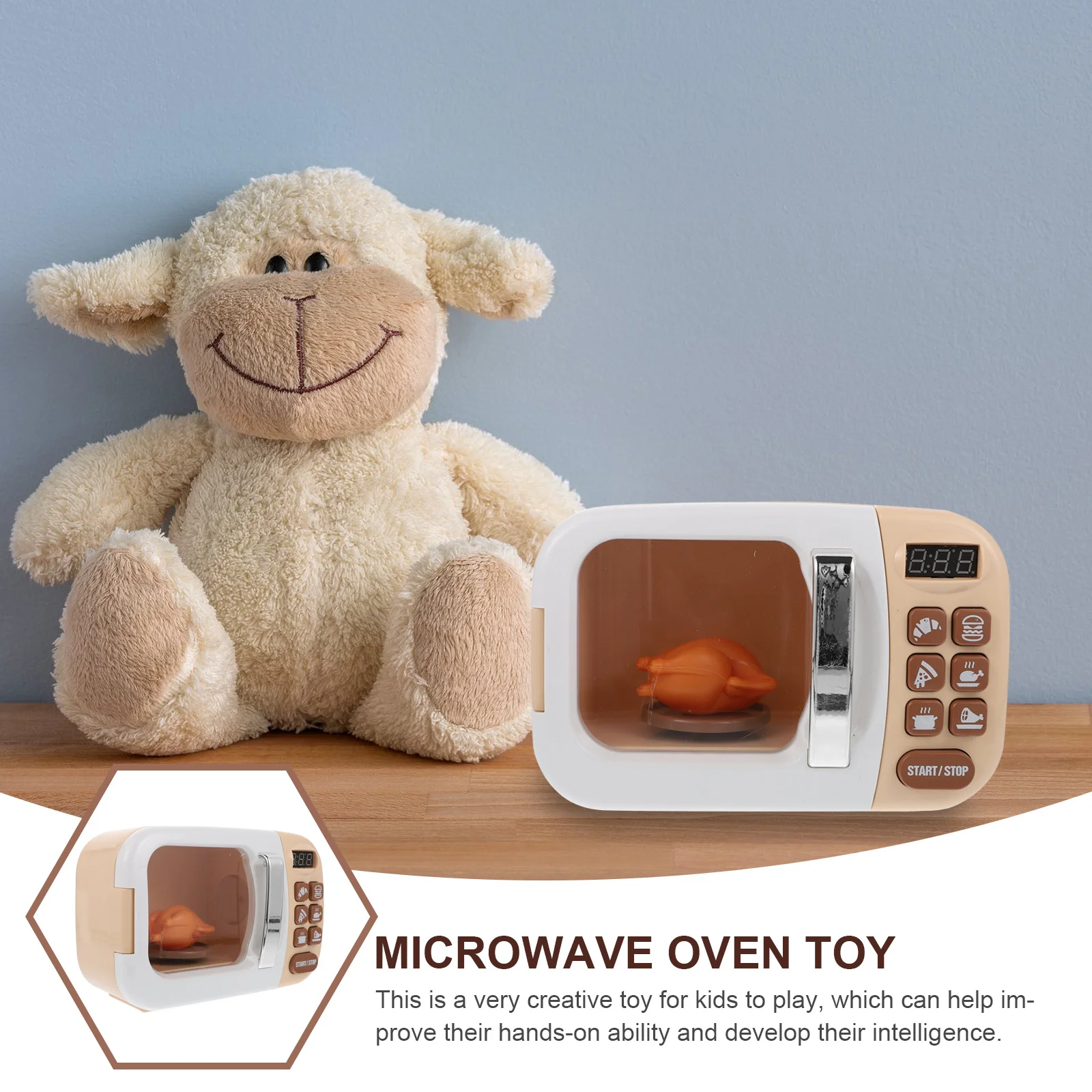 1pc Microwave Oven Mini Simulated Furniture For Kids Play House Supply Lightweight Educational Desktop Decoration Sound