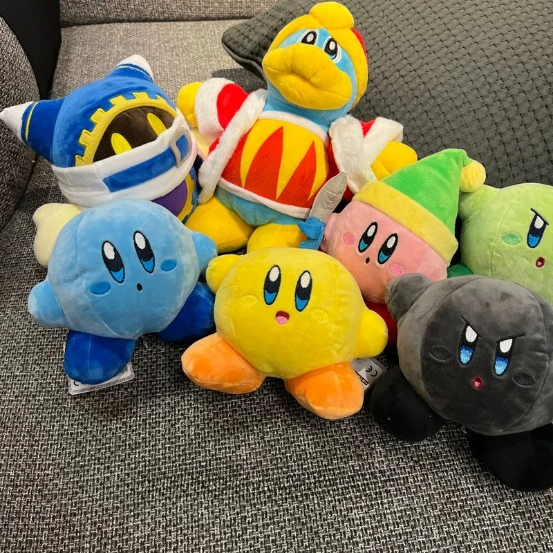 Kirby Plush Doll Angry Orange Kirby Stuffed Soft Toy Cartoon Game Character Collectible Ornament Birthday Gift for Kids Fans