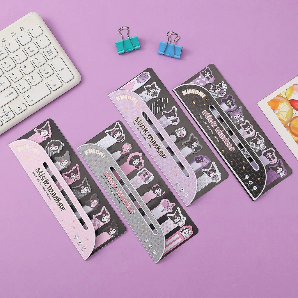160 Sheets Kawaii Cartoon Sticky Notes Kuromi Notepad Index Tabs Bookmark Stationery School Office Supplies