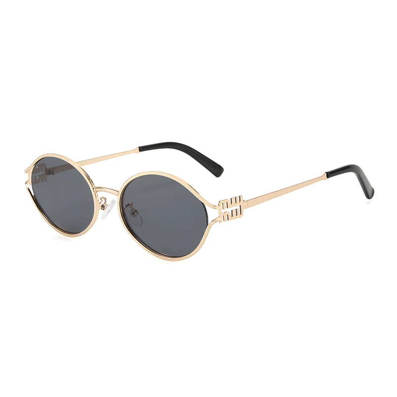 1-2 STKS Nieuwe Mode Merk Zonnebril Retro Kleine Frame Vrouw Man Metalen Cat Eye Bril Shades UV Bescherming Zonnebril met Doos