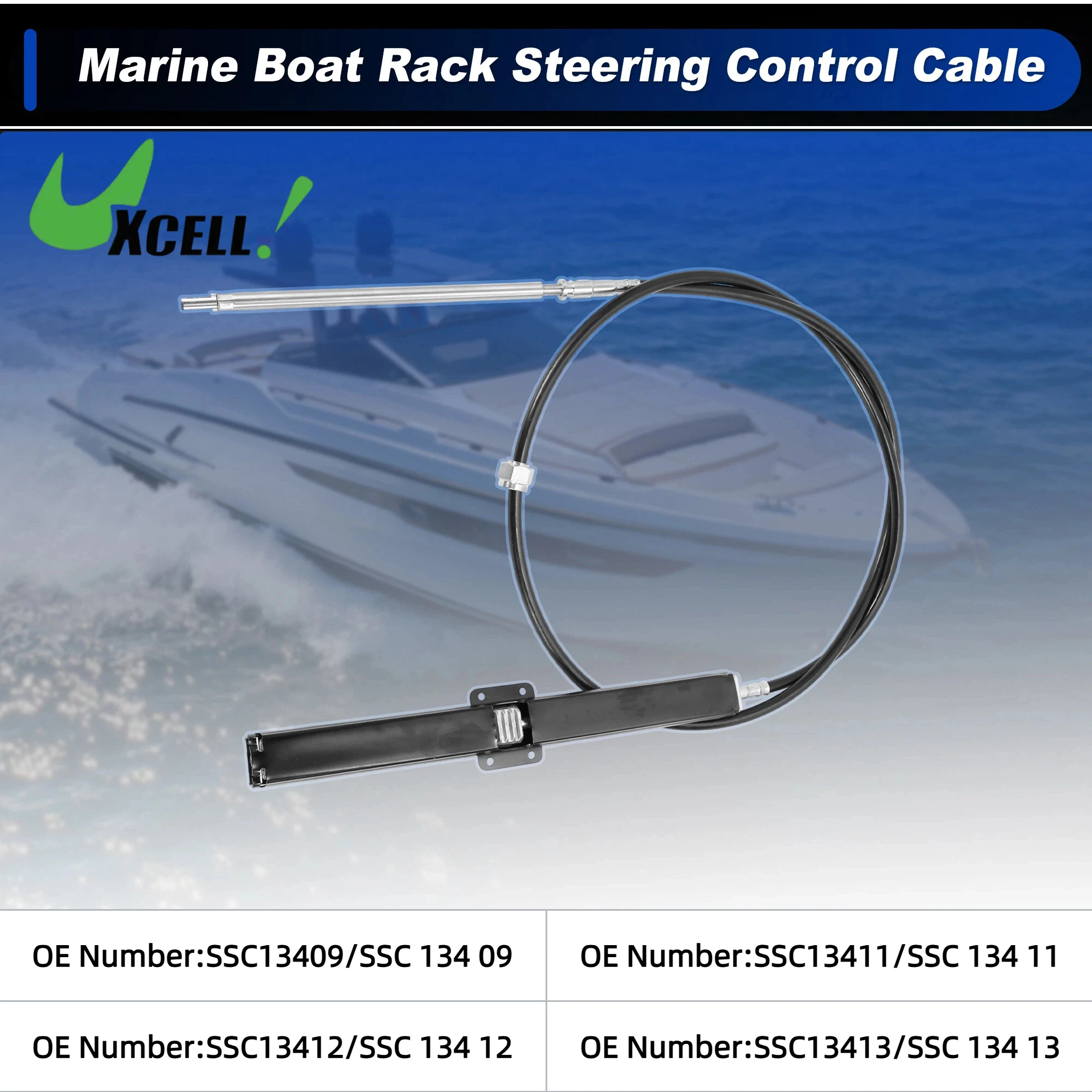 

UXCELL 1 Pc 9 ft No.SSC13409/11 ft No.SSC13411/12 ft No.SSC13412/13 ft No.SSC13413 Marine Boat Rack Steering Control Cable