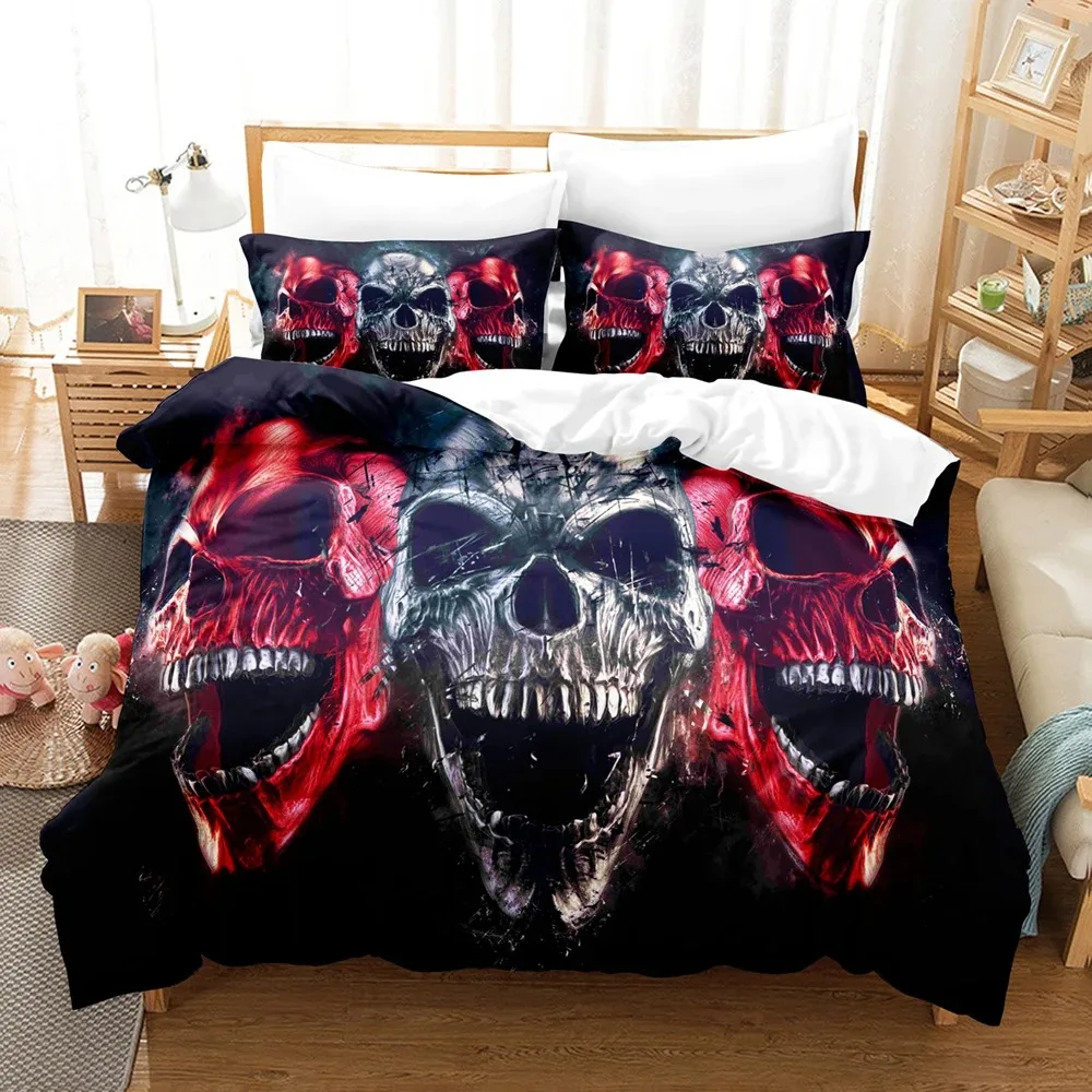 

3D Printed Diablo Caput Mortuum Skeleton Bedding Set Down Quilt Cover With Pillowcase Double SIngle King