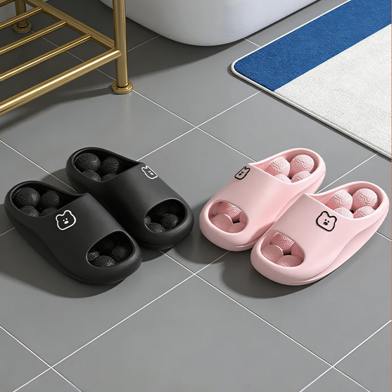 Badezimmer-Massage-Slipper für Damen, bequeme, ausgehöhlte Plateau-Sandalen, weiche, dicke Sohle, Strand-Sandalen für Paare, Sommer – Detail 9