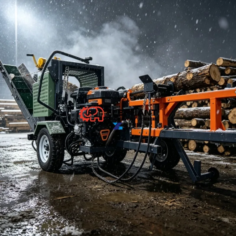 Heavy-Duty Petrol Hydraulic 20t Firewood Processor Log Splitter Wood Processor with Hydraulic Sawing