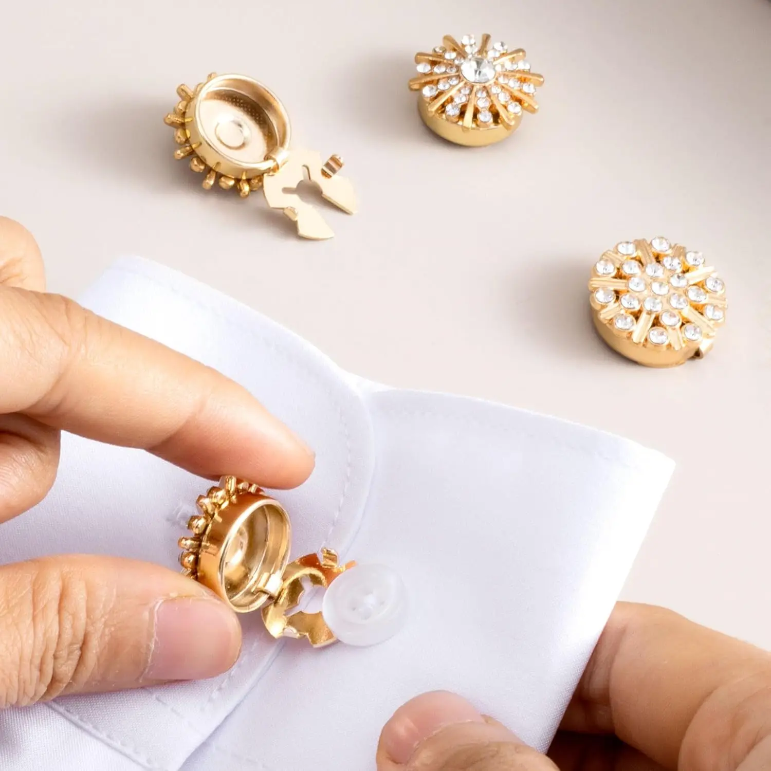 Rhinestone Crystal Button Detachable Clip-On Buttons Sewing Buttons for DIY Blouses Clothes Decoration Accessories