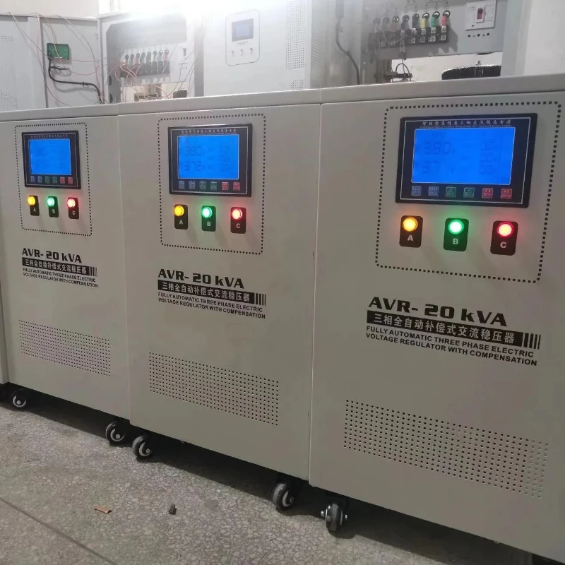 Automatic Voltage Stabilizer Three Phase Servo Voltage Regulator AVR Heavy Duty Power Stabilizer For Factory Production Line
