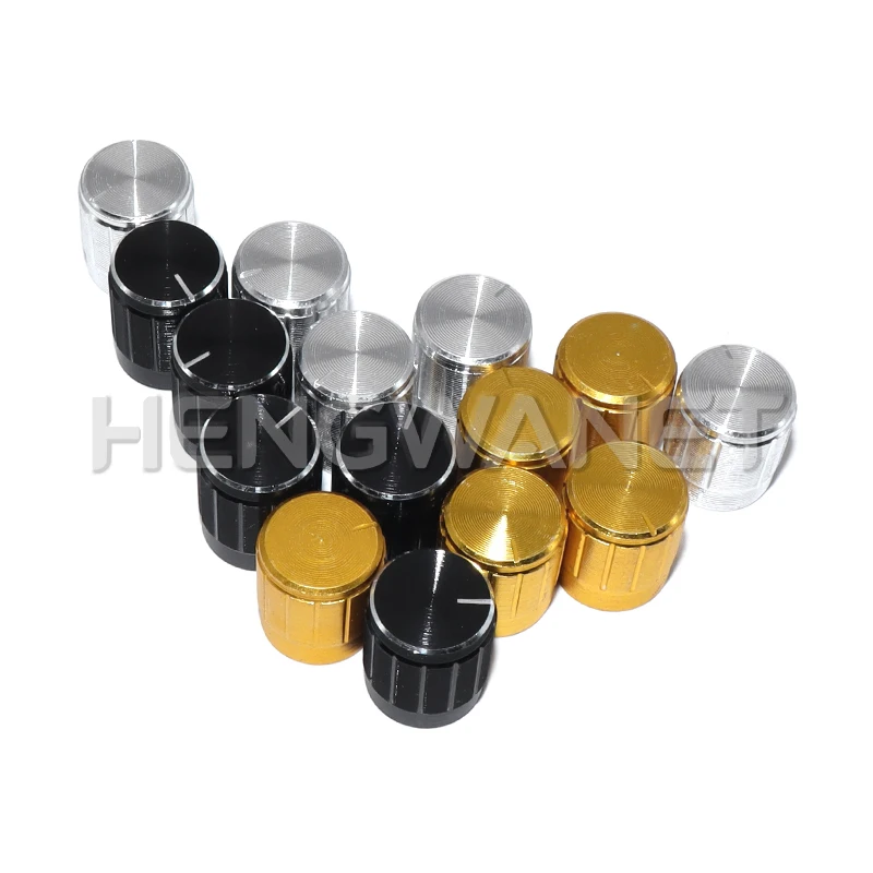 15PCS Metal Knob Cap 15x17MM Adjustable WH148 Potentiometer knob cap kit, Audio Knob Cap for Sound System, Volume, Speed Control