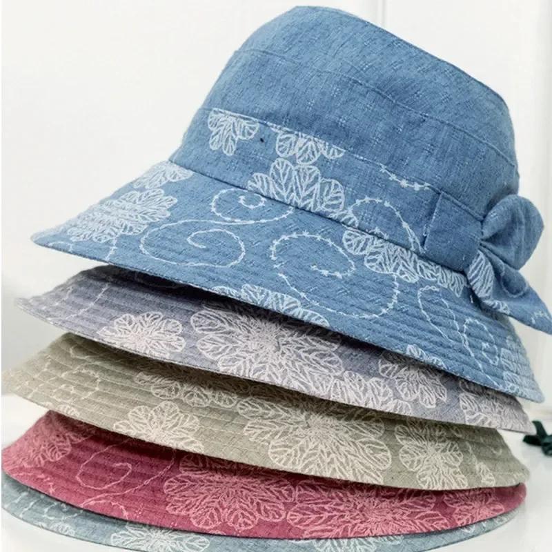 New Summer Hat Panama For Women Visor Sun Protection UV Bucket Hat Beach Panama Women Bucket  Jean Hat Collapsible