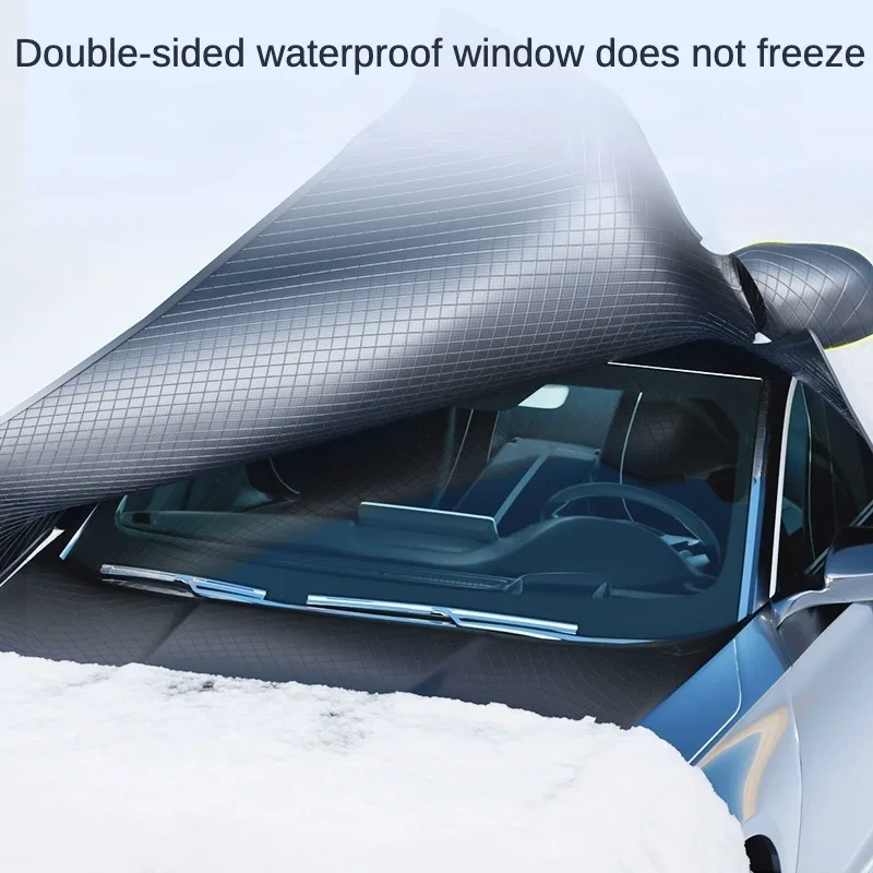New Winter Snow-Proof Car Sunshade and Snow Shield, Extended and Thickened for Winter, Sunshade for Front Windshield, Snow Cover, Frost and Freeze Protection for Vehicles