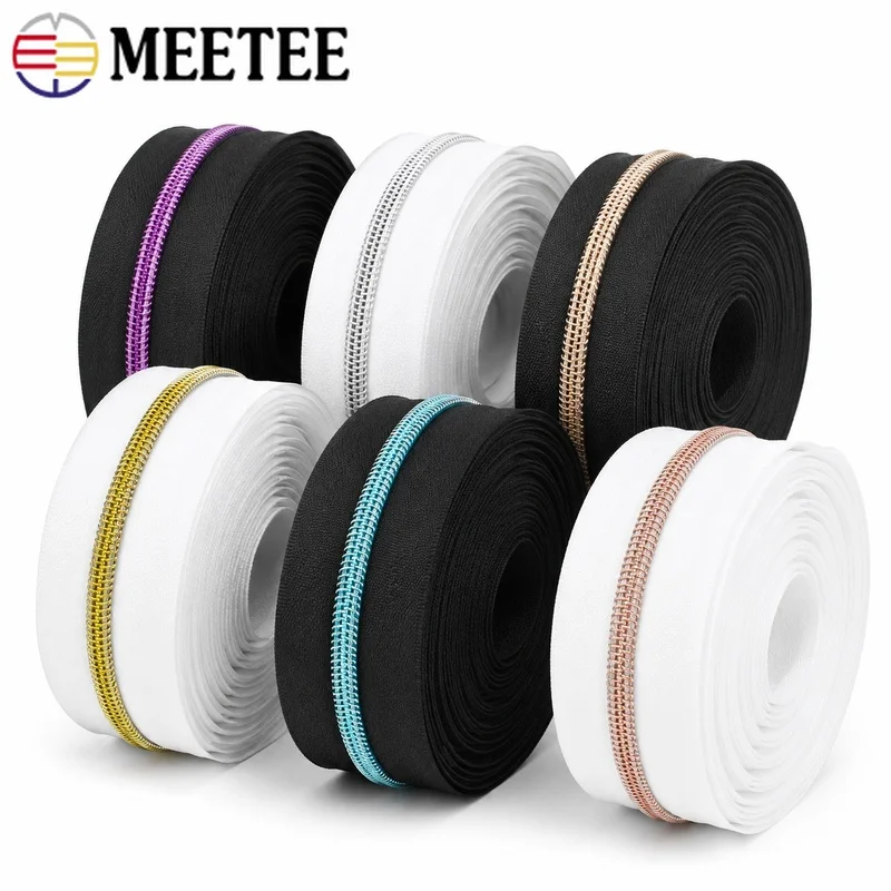 2/5/10/20Meters 3# 5# Nylon Coil Zipper Tape Roll for Bag Purse Clothes Sewing Repair Plastic Zip Garment DIY Craft Accessories