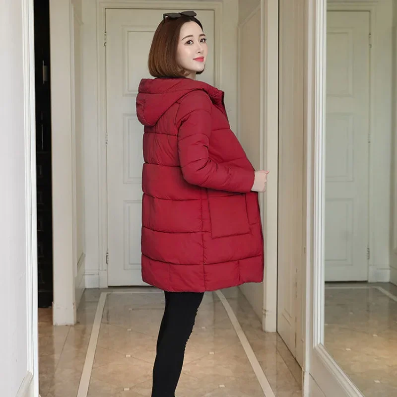 Veste d'hiver imperméable et décontractée pour femme, grande taille, pardessus chaud, épais et long, Parkas chauds