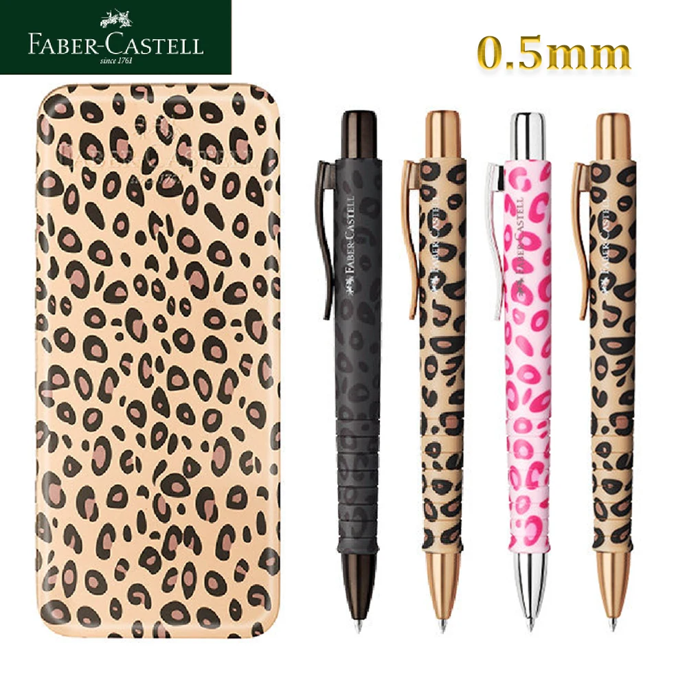 2Pcs Faber‑Castell PolyBall Retractable Ballpoint Pen Gift Box 0.5mm Black Signature Pen Business Office Writing Stationery