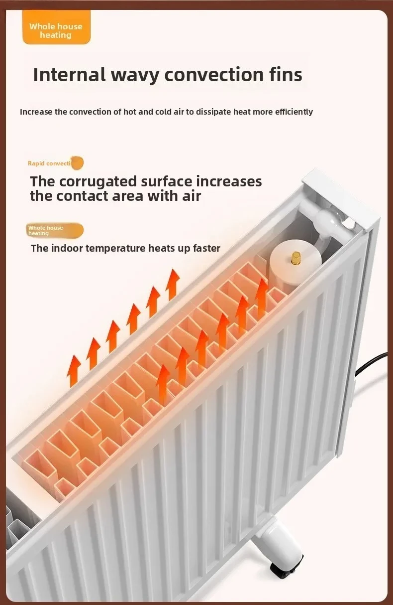 Electric Heater Water Injection Heating Radiator Panel Wall-Mounted Movable Smart Electric Heater