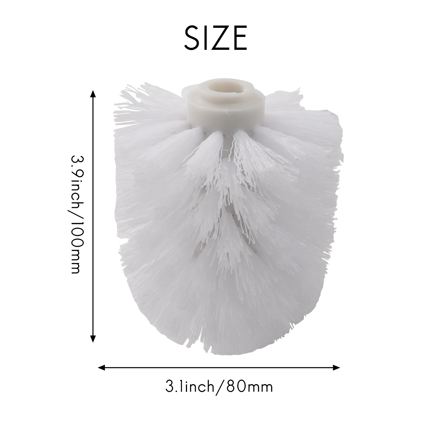 ملحقات الحمام الاحتياطية البديلة من MALL، فرش تنظيف المرحاض البلاستيكية العادية، حاملات الرأس باللون الأبيض (رؤوس بيضاء) #6