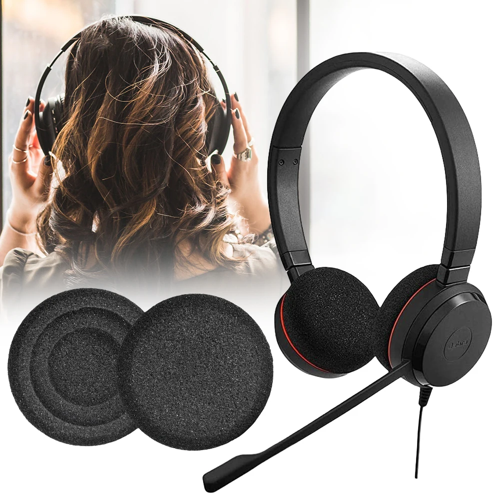Coussin d'oreille de remplacement pour Jabra Evolve, housse en éponge pour téléphone, coussin d'oreille à haute élasticité, manchon pour écouteurs, sauna, 20, 20se, 30, 30II, 40, 65, 65