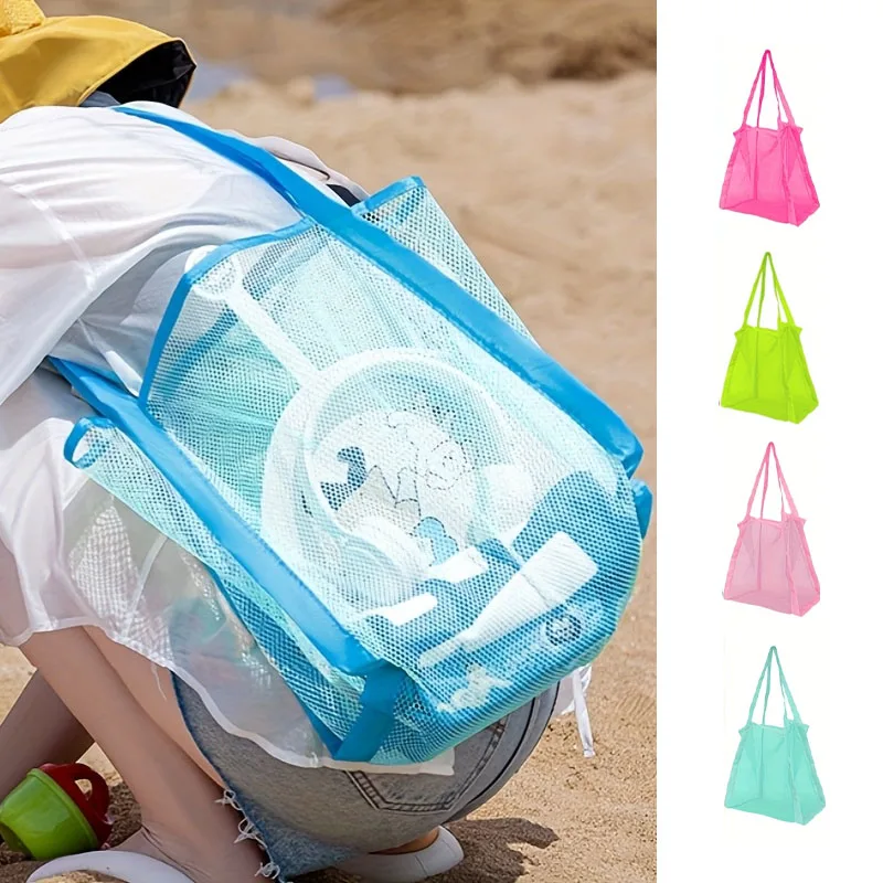 

1Pcs Picnic Beach Bag Women Mesh Transparent Swim Storage High Capacity Shopping Bags Tote Women Cosmetic Makeup Organizer