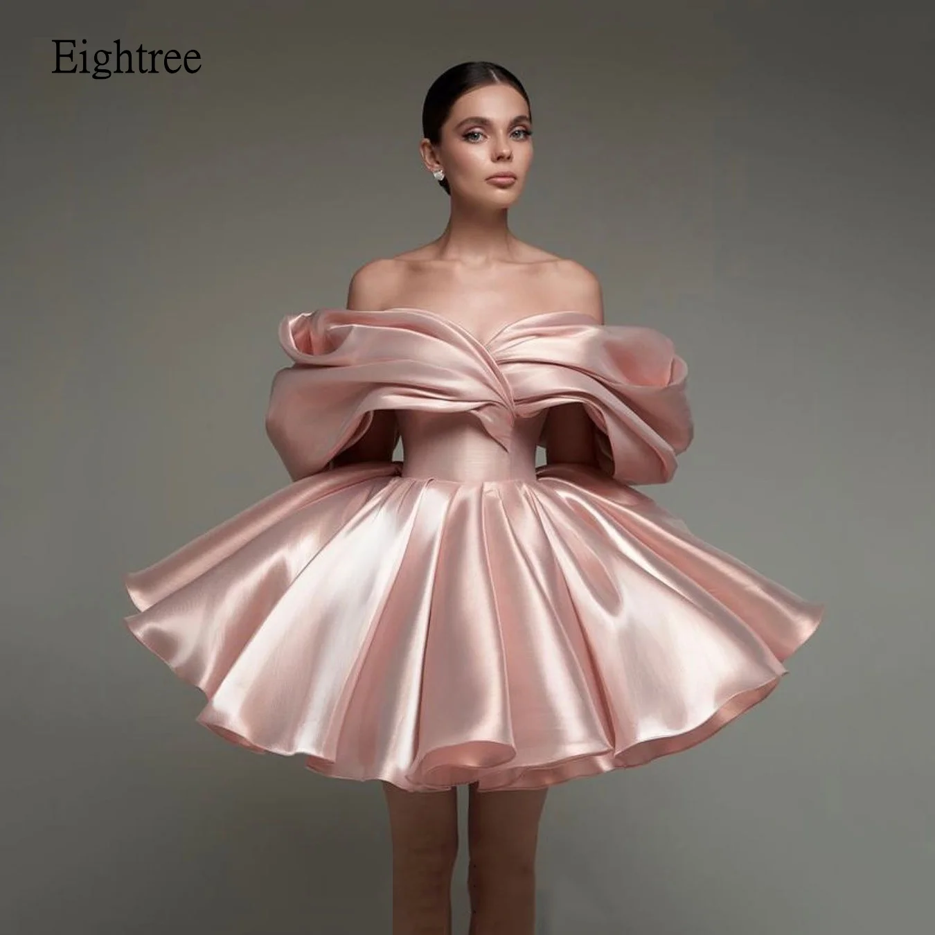 

Eightree Simple A-line Formal Prom Gowns Off The Shoulder Evening Dress Short Women Party Dresses Vestidos de gala Customized