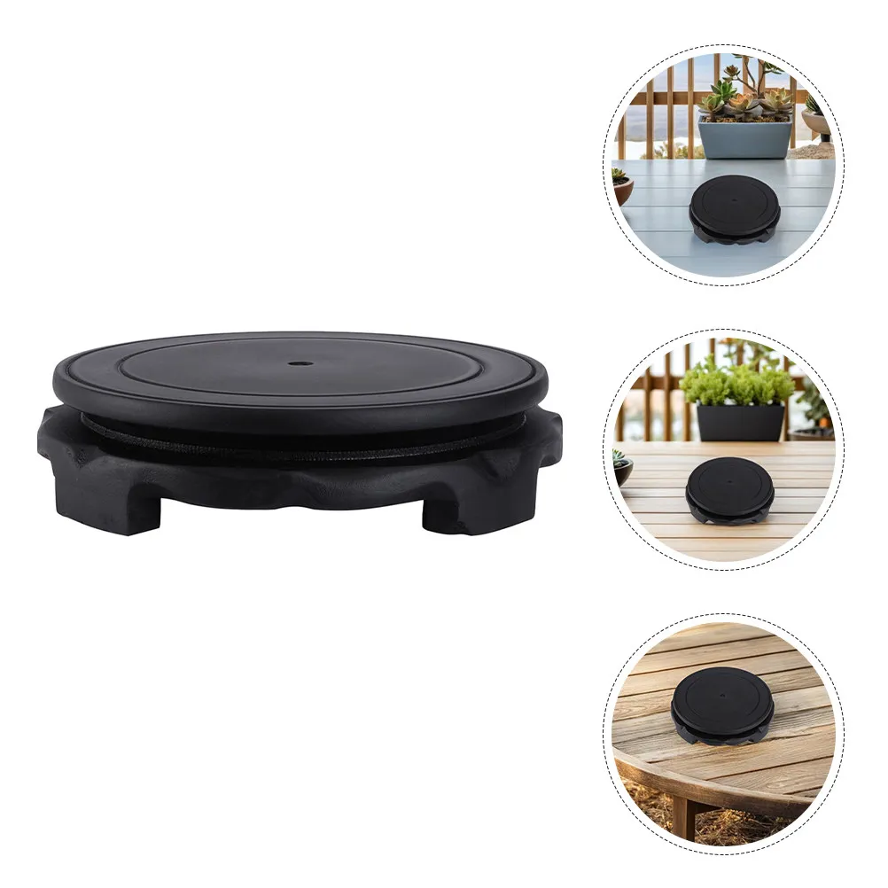 Round Rotating Wooden Display Base Matte Finish Sturdy Support for Vases Flowerpots Fishbowls Home Decor Wood Display Stand