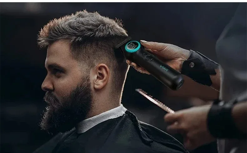 VGR Profi Haarschneidemaschine Haartrimmer Professionell Haarschneidemaschine Elektrisch 8000 U/min Akku Haarschneider LED-Anzeige Haartrimmer für Herren V-990 – Detail 3