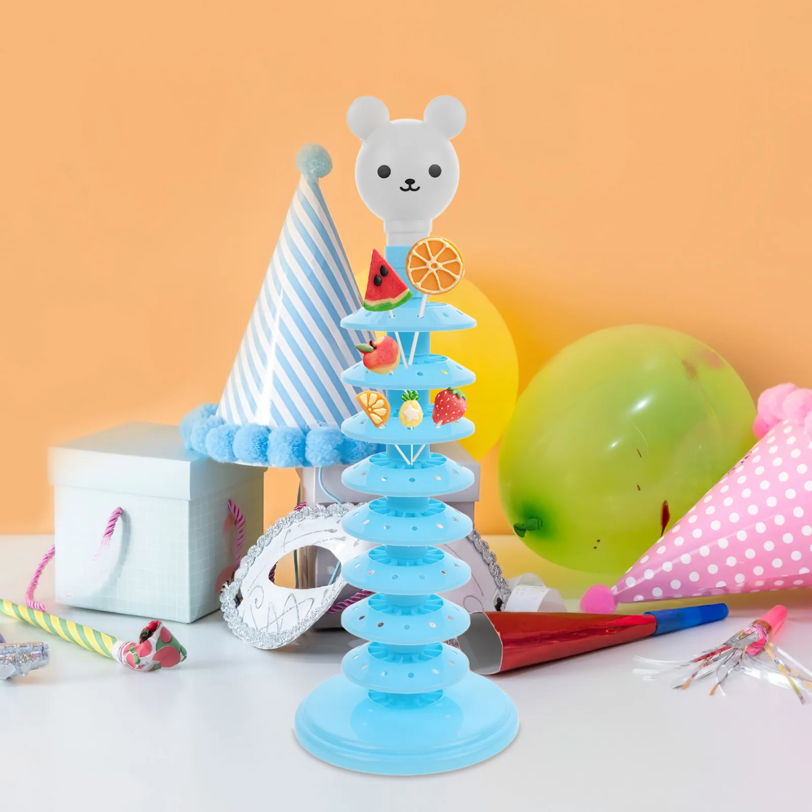 8-Tier Candy Display Rack Lollipop Stand Sleek Attractive Multi-Layer Design Stable Heavy Base for Valentine Lollipop Holder