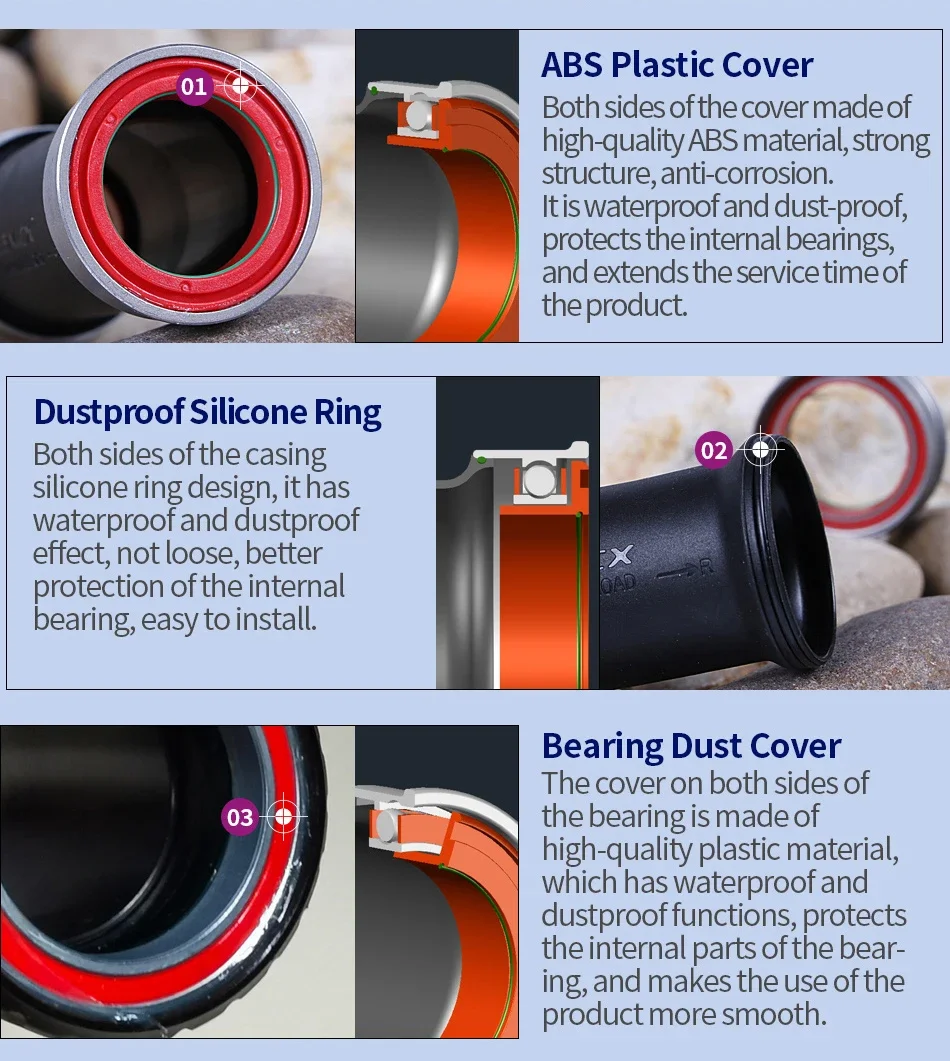 SENICX Press Fit 41mm Keramik-Fahrrad-Innenlager BB 86mm Rennradteile Zentrale Bewegung Passend für SRAM DUB/Shimano 24 Kurbeln – Detail 11