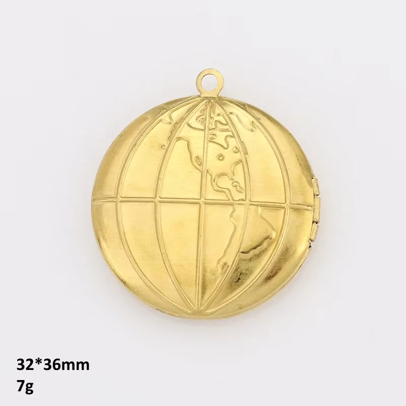 BoYuTe (50 Pieces/Lot) Raw Brass No Plated Round Shaped Photo Locket Pendant Can Open Diy Jewelry Accessories Wholesale
