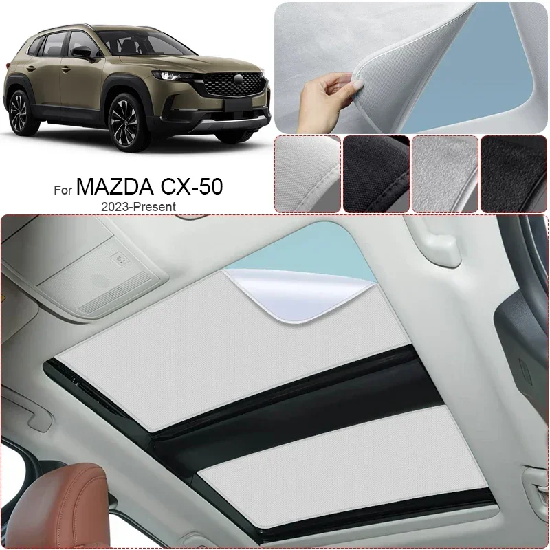 

Car Suede Fabric Anti-uv For MAZDA CX-50 2023-Present Electrostatic Adsorption Sunroof Sunshade Auto Heat Insulation Skylight