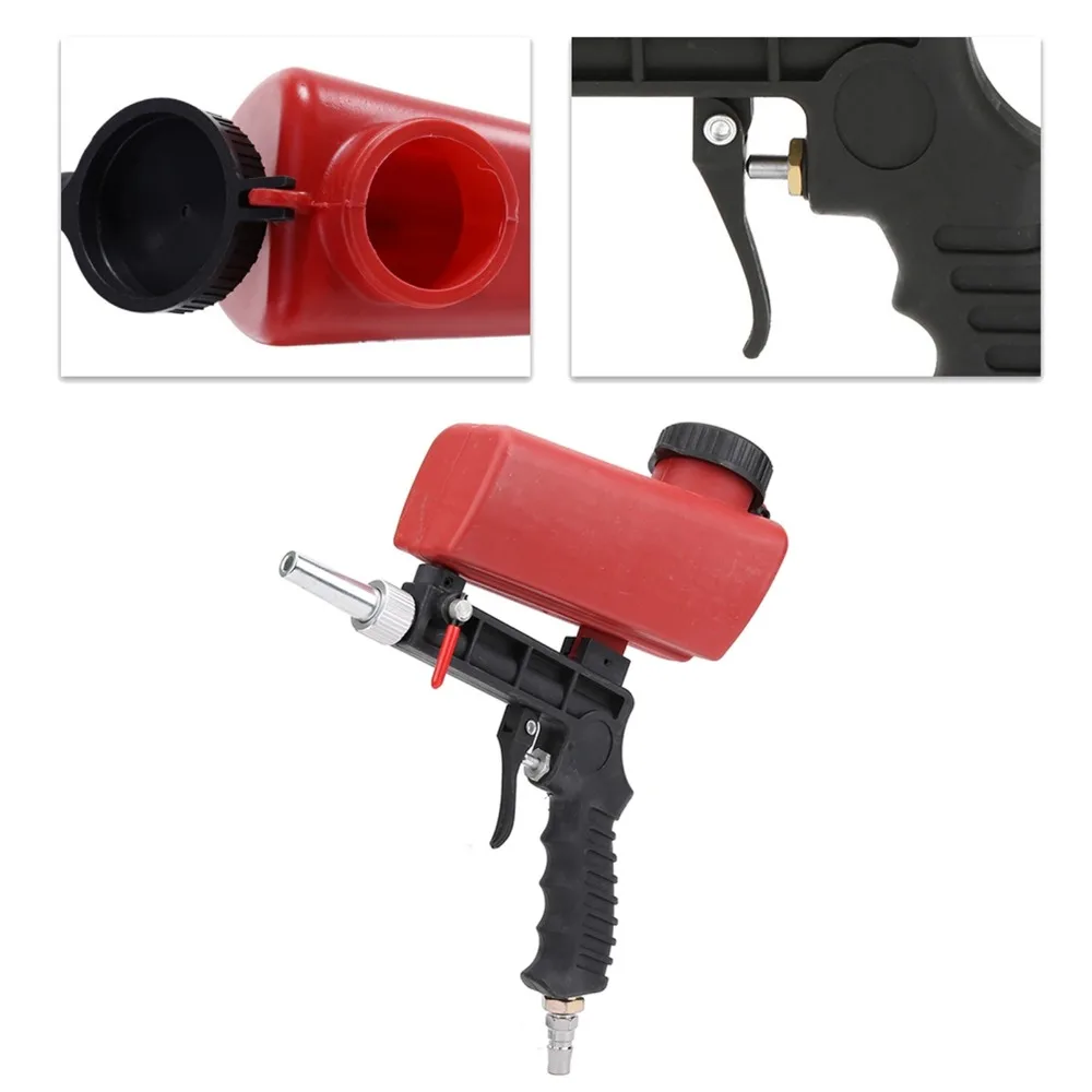 Pistola pneumática de jateamento de areia pequena ajustável, pequena máquina portátil de jateamento de areia, 90psi, pistola de pulverização