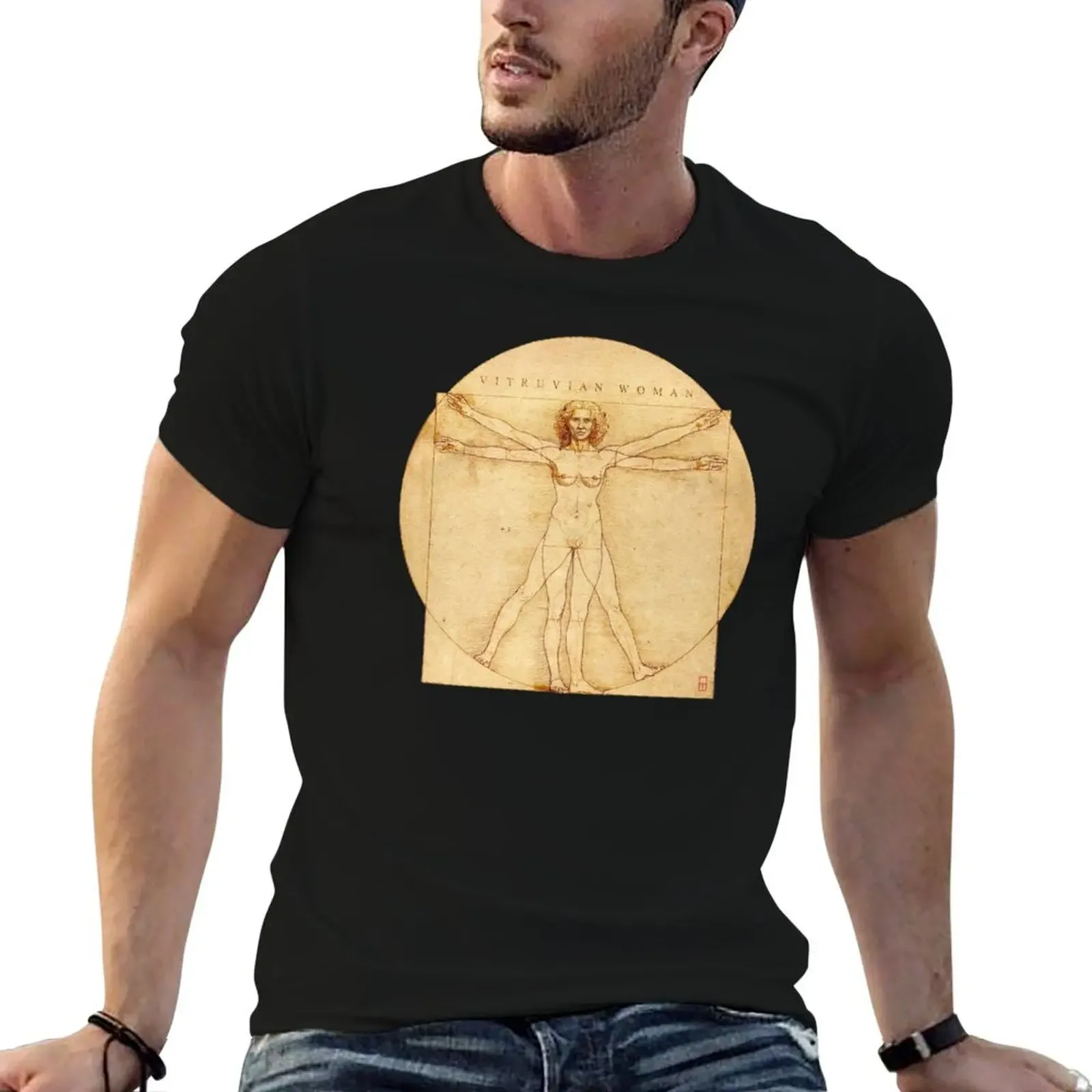 Vitruvian Woman T-Shirt vintage t shirts graphic t shirt vintage plain black t shirts men