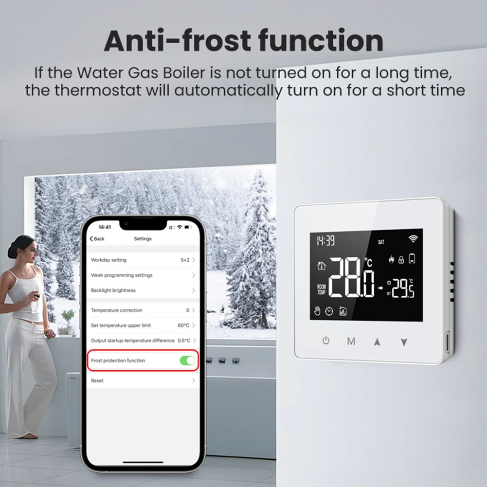 

Tuya Smart Thermostat Battery Powered Zigbee Thermostat APP Remote Control Work with Alexa Google Home Yandex