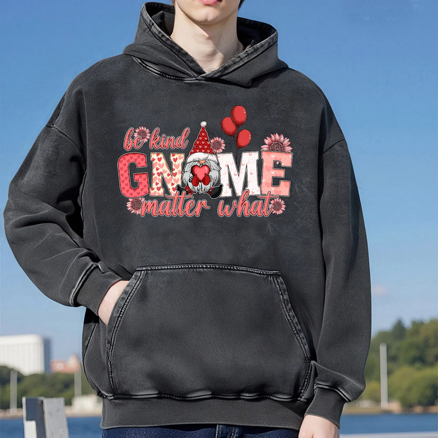 عيد الحب ريفيلين ريترو غسلها نمط مقنعين البلوز للجنسين نمط رياضي غير رسمي مصنوع من القطن الخالص المألوف الشارع 400G