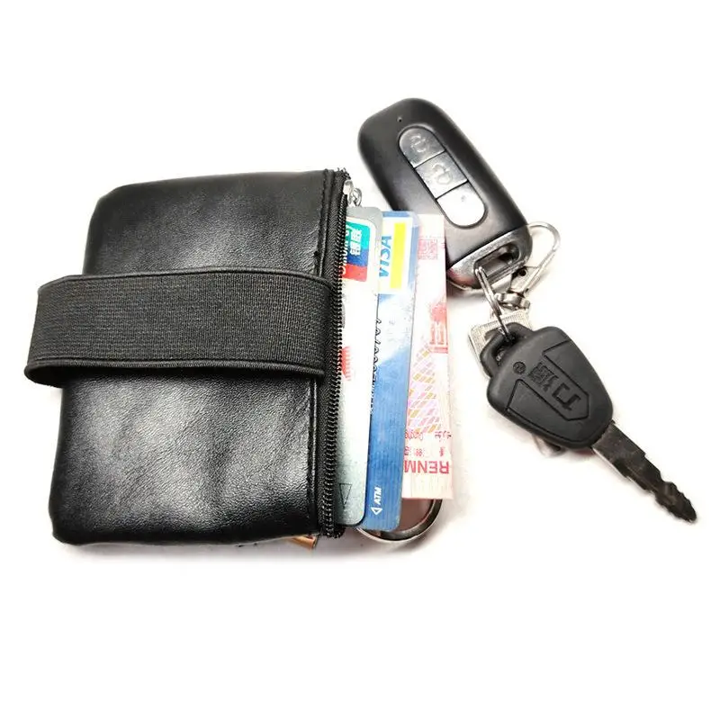محفظة صغيرة حديثة للرجال والنساء، حقيبة جلدية سوداء جديدة، حامل مفاتيح للبطاقات الناعمة، حقيبة بسحاب، محفظة عصرية لحاملي العملات المعدنية