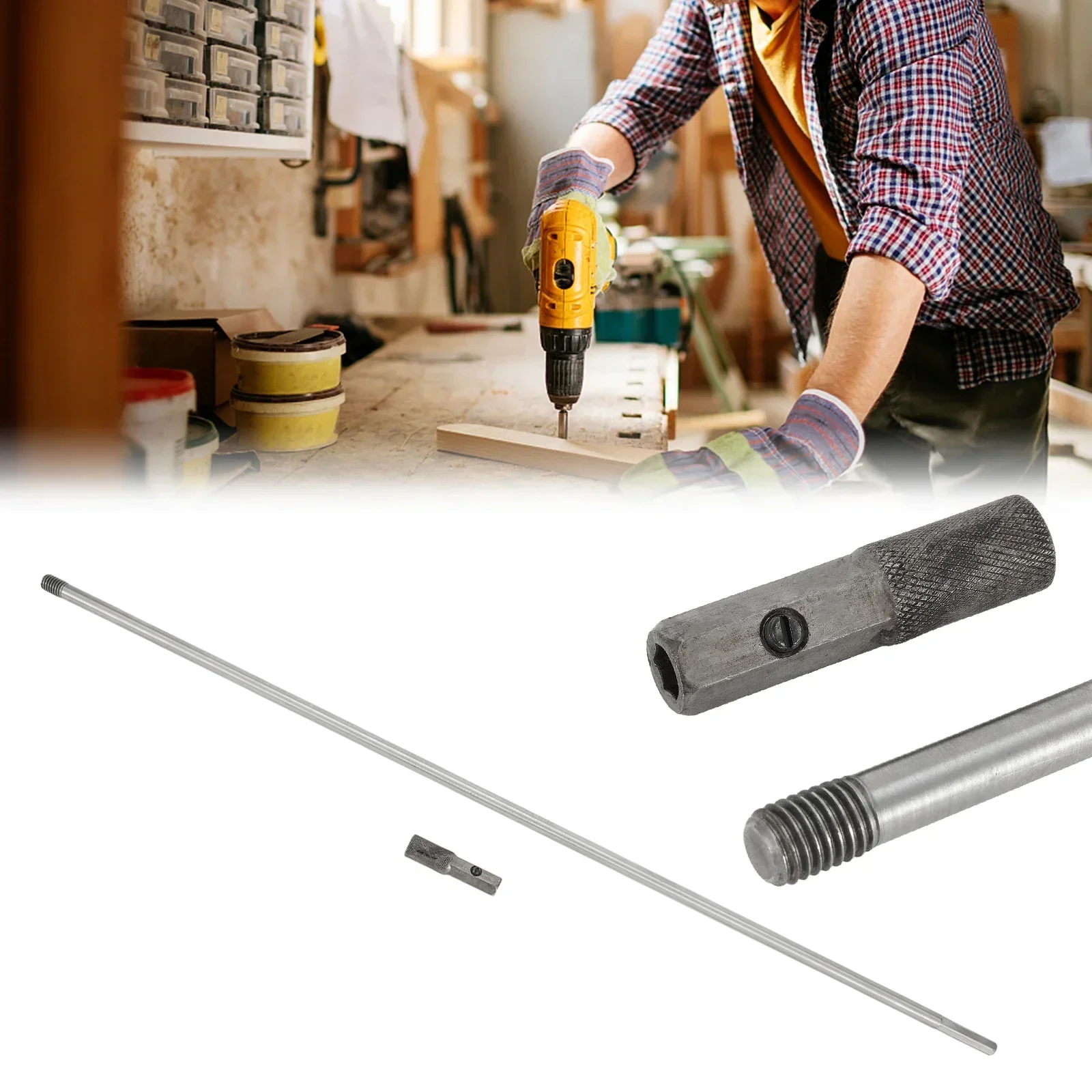 طقم محول ساق سداسي ، ظرف M10 ، قضيب ربط حفر حفرة عميقة ، أطقم معدنية مقلوبة من كربيد السبائك ، فضي ، way way ، 8