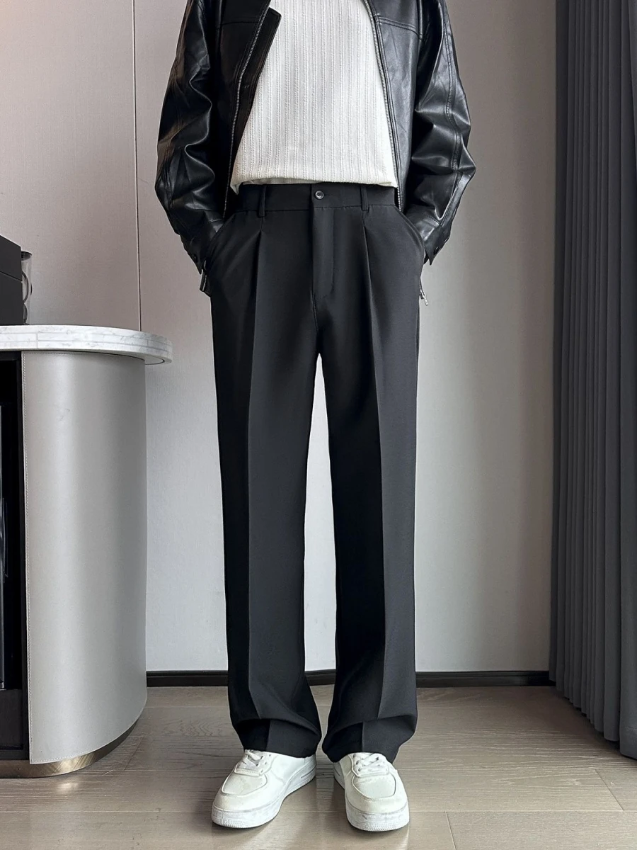 

Мужские прямые брюки на флисовой подкладке, утепленные, повседневные, осенне-зимние, модные, длинные, комфортные, из полиэфирного волокна