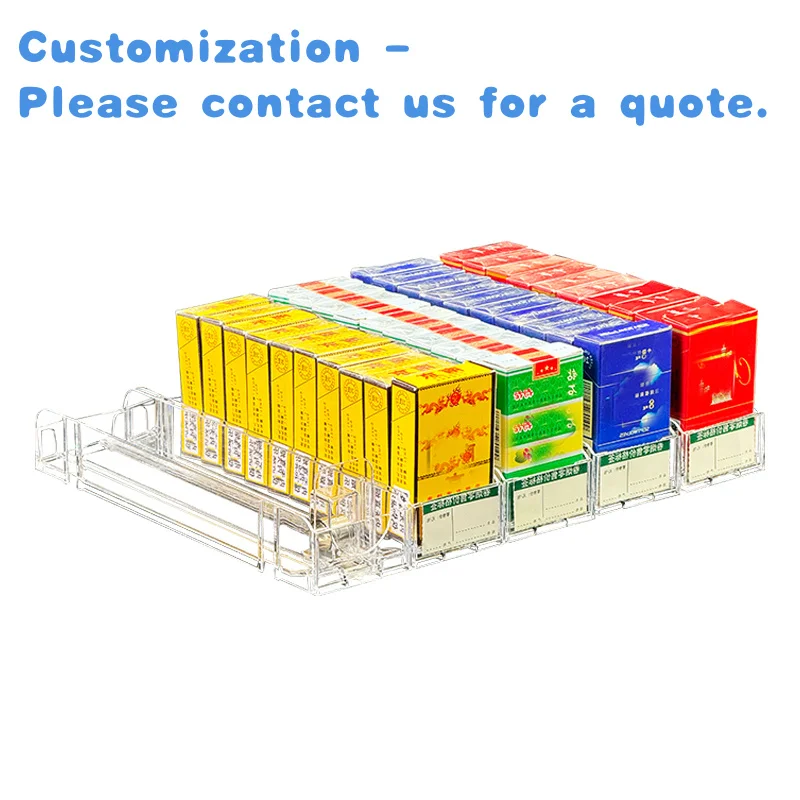 custom.Supermarket Automatic Integrated Display Stand Plastic Spring Smoke CaseTobacco Storage Dispenser Shelf Pusher