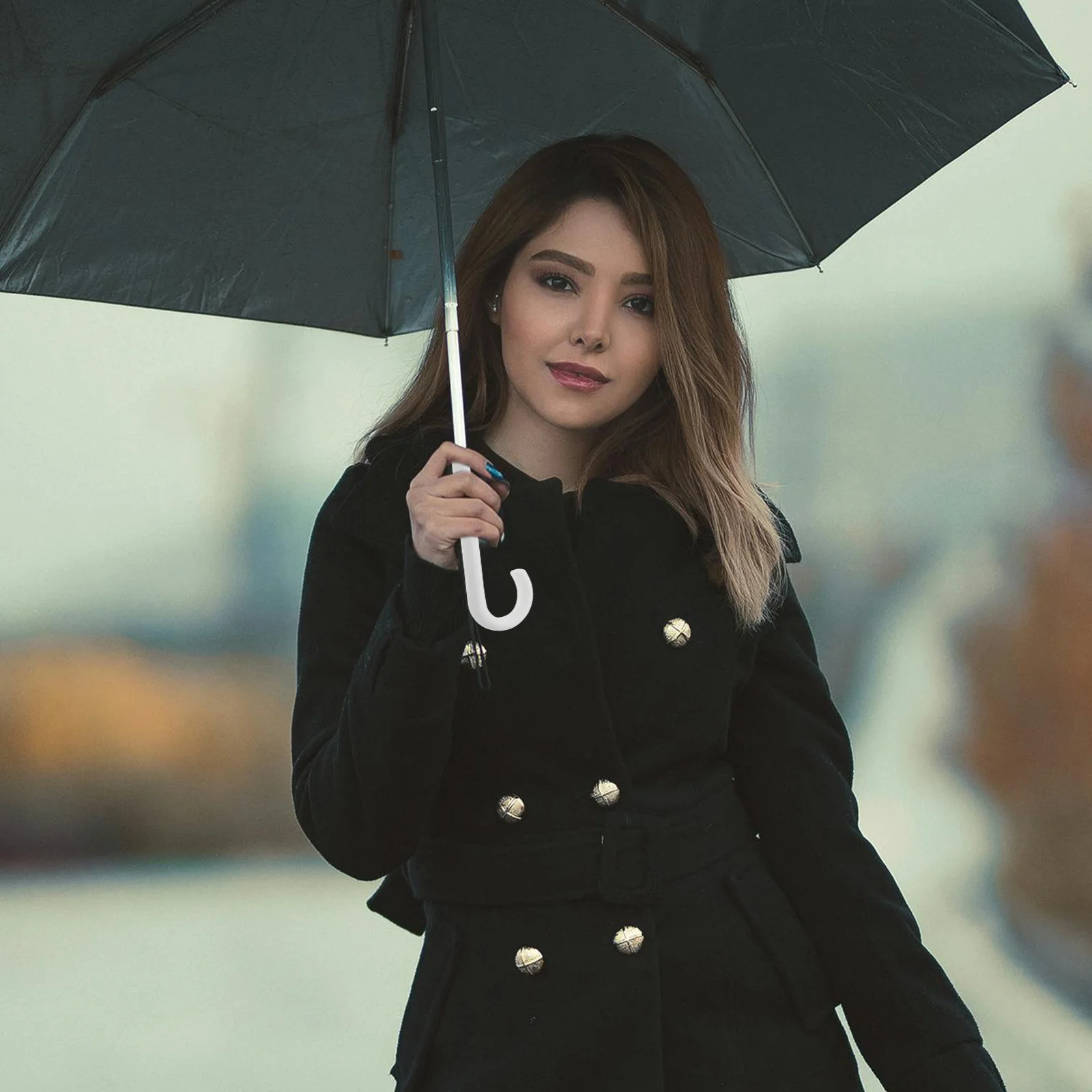 

Durable Wood Umbrella Handle Replacement Comfortable Grip Foldable Umbrella Repair Accessories Easy Install Wood Handle