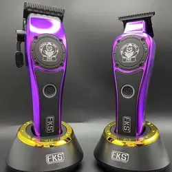 FKS Professional Barber Hair Clipper Trimmer 7000-9000RPM Engraving Scissors Ceramic DLC Coated Blades USB Charging
