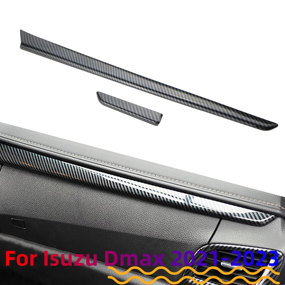 LHD Stickers For ISUZU D-MAX DMAX 2021 2022 2023 Dashboard Central Control Trim Cover Navigation ABS Carbon Fiber Car Styling