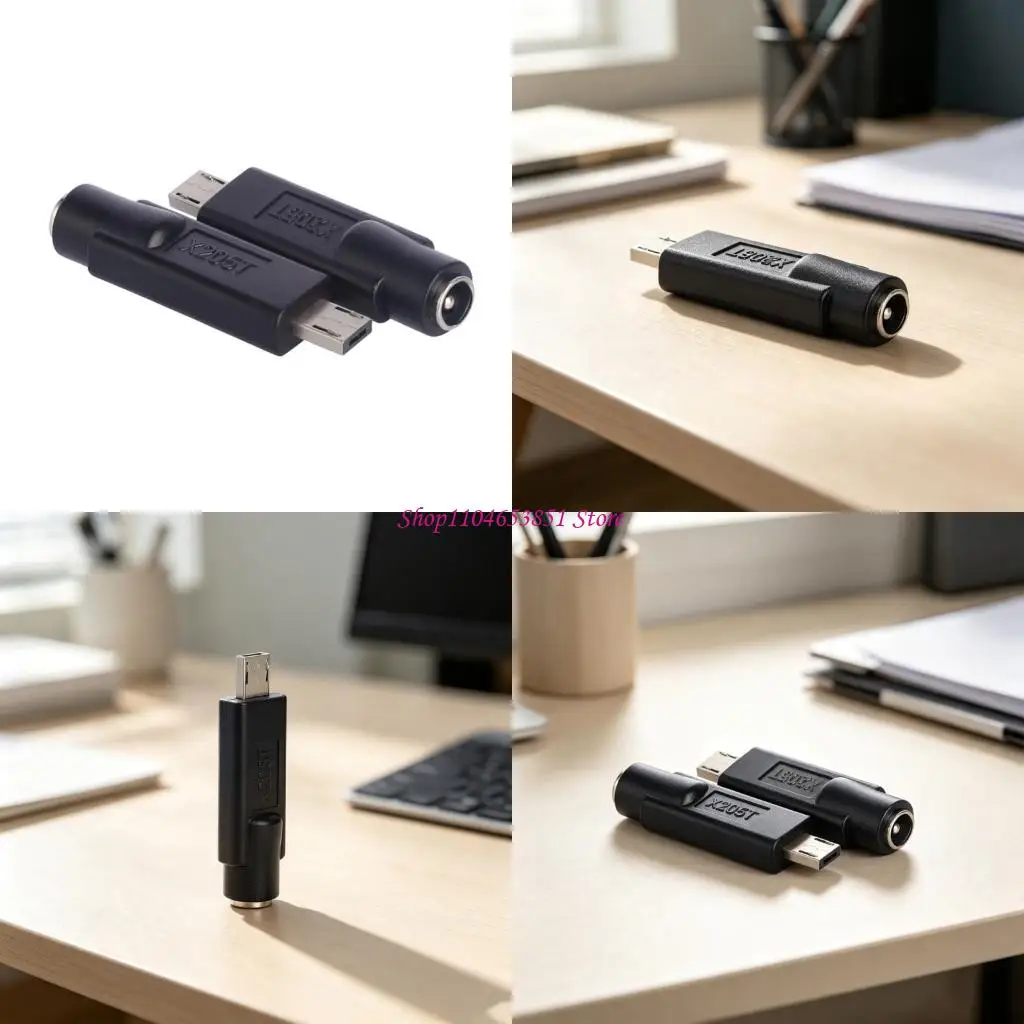 Power Converter for Laptop Adapter, 5.5x2.1Mm Female End with 6x2mm Output End for 19V Cable Use and Backup Power Reach, Black