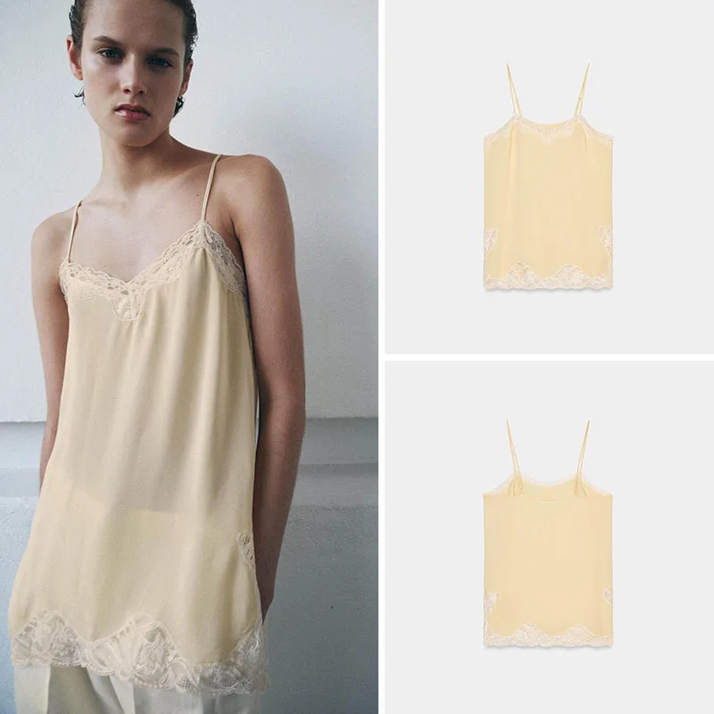 

Spring New Arrival Women's Sexy Lace Brtte V-Ne Innerwear Sle Top Elegance Feni Trendy Ethnic Stage Costume