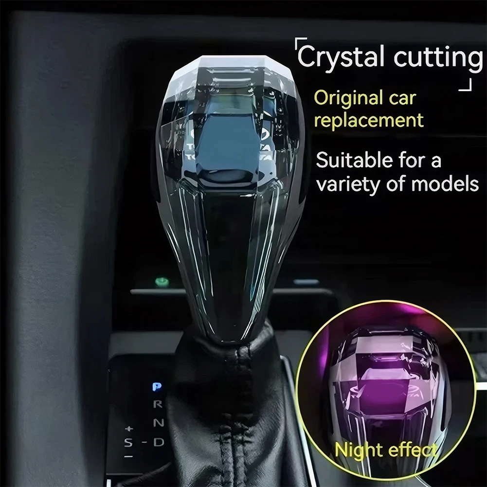 

Touch Activated Gear Knob with 7 Light Colors Crystal Gear Shift Knob Crystal Automatic Shift Knob Compatible with Most Cars