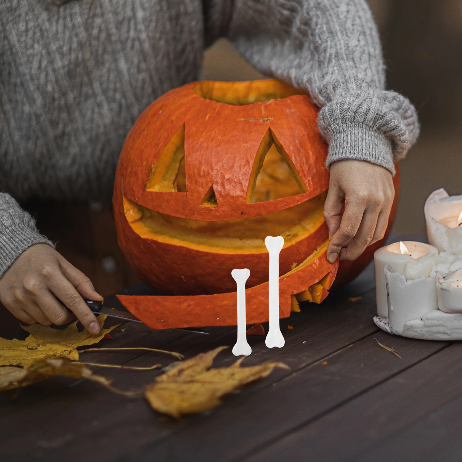 30 قطعة العظام البشرية مقلد عظام بلاستيكية صغيرة لزينة الهالوين حفلة مخيفة منزل مسكون الدعائم الحلي العظام وهمية