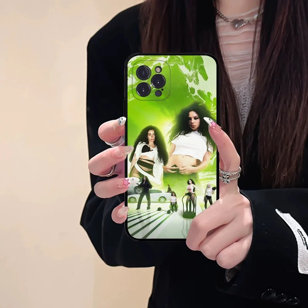 Singer Charli XCX BRAT Phone Case Silicone Soft For Iphone 16 15 14 13 12 11 Pro Mini XS MAX Plus X Cover