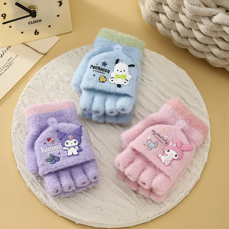

2025 New Hot-selling Winter Gloves Cute Cartoon Bunny Puppy Pattern Gloves Cold Protection Gloves Simple and Versatile
