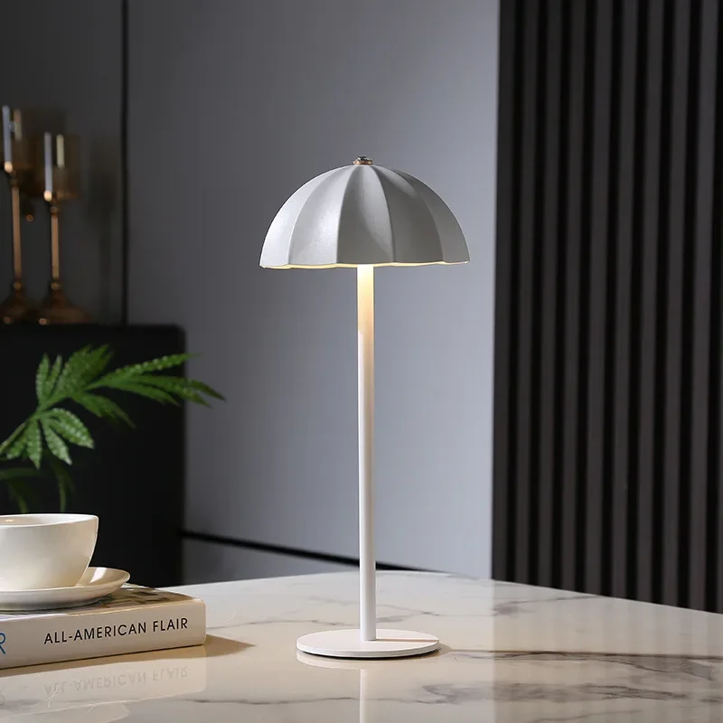 Modern Table Lamp Mushroom Night Light Rechargeable Bedside Lamp Atmosphere Lighting Fixture