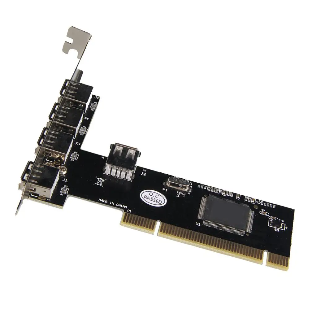 PCI USB2.0 Adapter Hub Metal 4 Port Expansion Card Controller Board High Speed USB Solution for Windows Linux